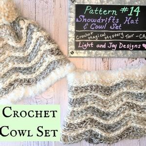 Easy Crochet Ripple Hat And Cowl Pattern Wavy Crochet Hat Etsy