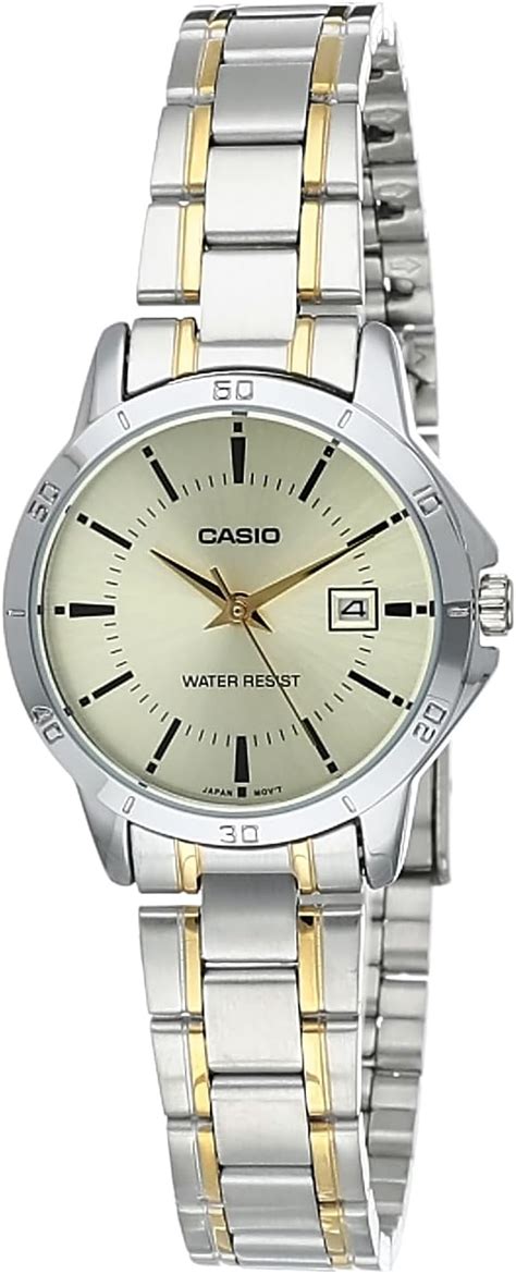 Casio Women S Watch Ltp V Sg Audf Beige Dial Multicolor Band Buy