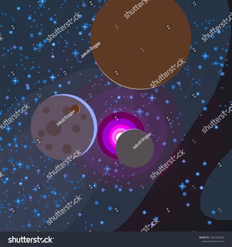 2d Illustration Cartoon Space Background Picture Stock Illustration 1261003450 Shutterstock