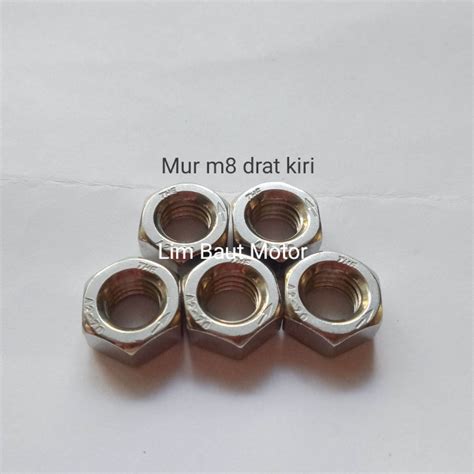 Lim Baut Motor Mur Baut Terbalik Stainless Mur Drat Kiri Mm