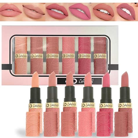 Amazon Gireatick Pcs Matte Lipstick Makeup Set Nude Pink Rose Red Mauve Brown Matte