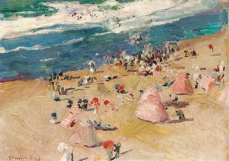 Beach At Biarritz Painting By Joaquin Sorolla Y Bastida Fine Art America