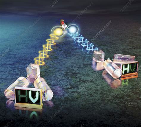 Quantum entanglement experiment, artwork - Stock Image - C019/5154 ...