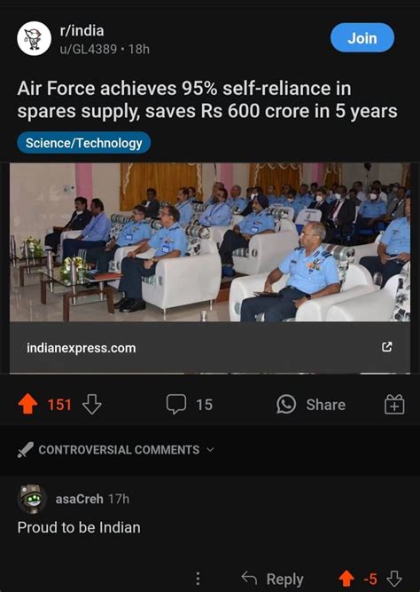 Join Air Force Achieves 95 Self Reliance In Spares Supply Saves Rs