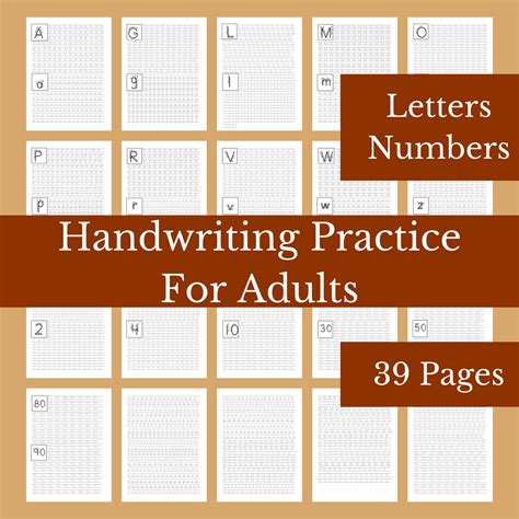 Handwriting Practice for Adults Printable Worksheets Alphabets and ...