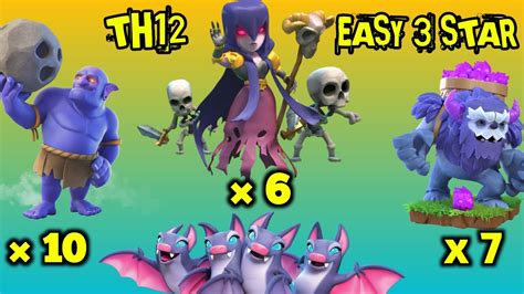 Th12 Island Base Easy 3 Star Attack 🌟🌟🌟 Yeti Witch Bowler Bat