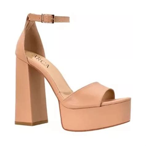 Zapatillas Plataforma Nude Sandalia Tacón Alto Dama Moda Meses sin interés