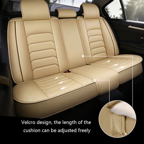 Otoez Car Seat Covers Luxury Leather 5 Seats Full Set Protector Universal For Auto Sedan Suv