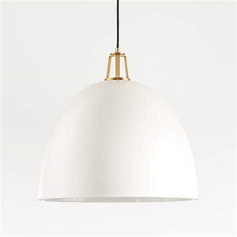 Maddox Navy Dome Pendant Large With Brass Socket Crate And Barrel