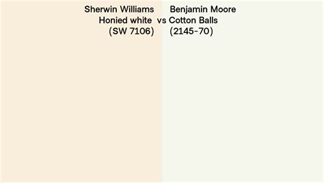 Sherwin Williams Honied White Sw 7106 Vs Benjamin Moore Cotton Balls 2145 70 Side By Side