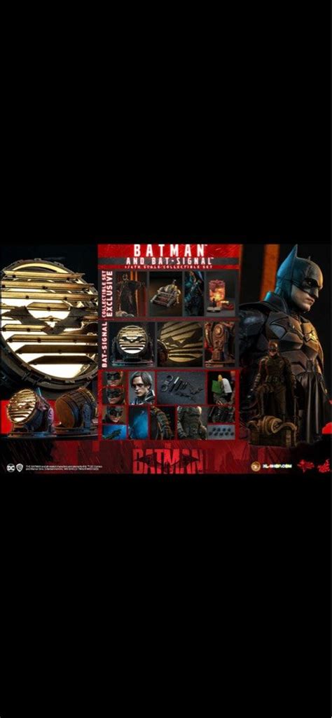 全新現貨 Hottoys Hot toys The Batman and Bat signal Collectible Set Exclusive MMS641 1 6 figure
