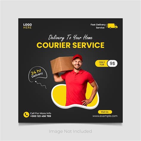 Premium Vector Home Delivery Courier Service Social Media Post Vector