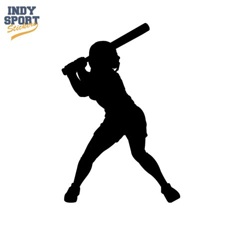 Softball Batting Silhouette Decal With Coach Text Indy Sport Stickers