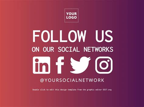 Follow Us On Social Media Template