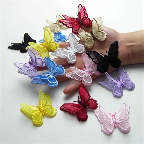 Organza Butterfly Patches For Clothing Iron On Embroidered Appliques