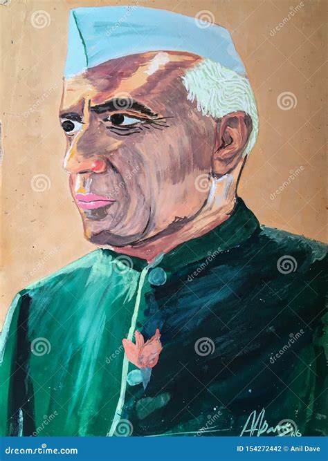 Painting of Jawahar Lal Nehru by Anil a Dave 1966 Myself at My School ...