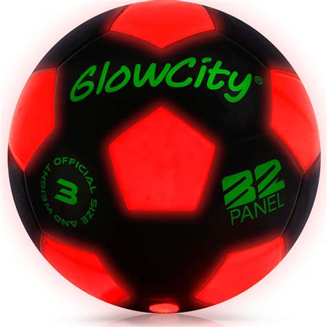 GlowCity Glow In The Dark Official Size 5 Soccer Ball Black Light Up