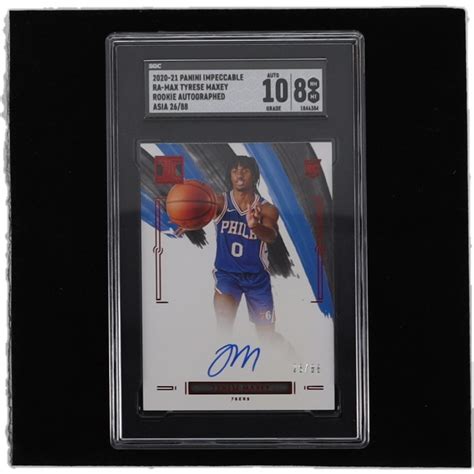 Tyrese Maxey Panini Impeccable Rookie Autographs Asia Rc