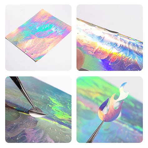 Holographic Flame Nail Stickers