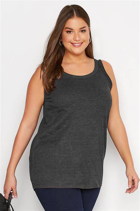 Plus Size Grey Marl Vest Top Yours Clothing