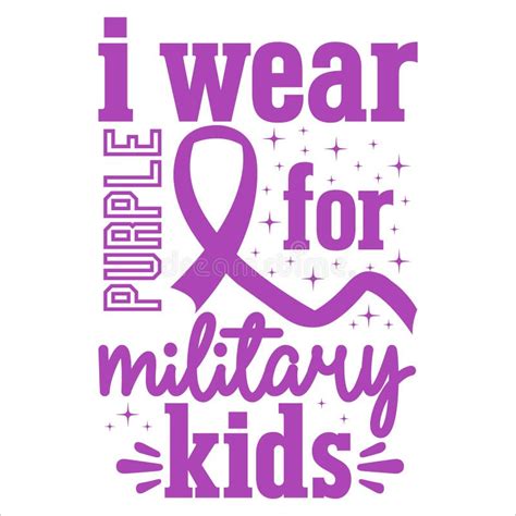 I Wear Purple For Military Kids Military Child Typography T Shirt