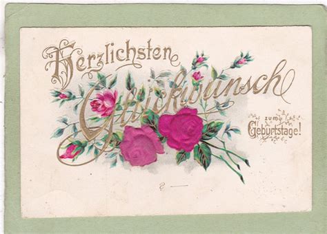 Kitsch Blumen Glückwunsch Geburtstag Reliefkarte 1905 Kaufen auf Ricardo