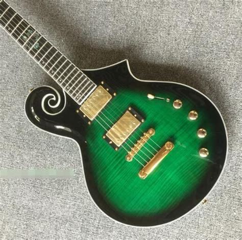 Hot Newelectric Guitar Green Rose Wood Fingerboard Flowers Inlaid Guitar Instruments From