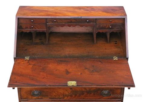 Georgian C Flame Mahogany Bureau Desk Writing Antiques Atlas