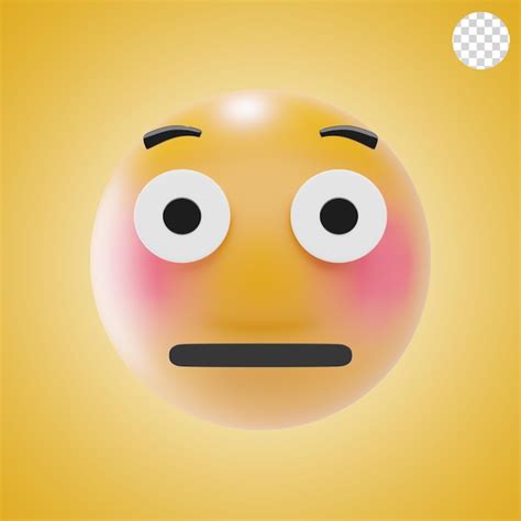 Premium Psd Flushed Face Emoji 3d Icon And Illustration