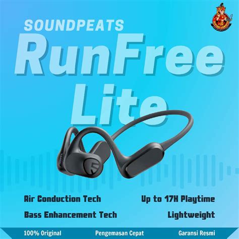 Jual Soundpeats Runfree Lite Bluetooth Air Conduction Sport Headphones