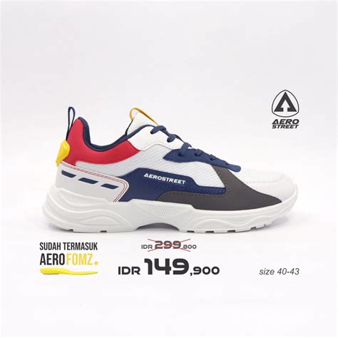 Jual Aerostreet 40 43 Riku Putih Merah Sepatu Sneakers Casual Pria