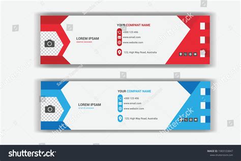 Professional Email Signature Template Layout Stock Vector (Royalty Free ...