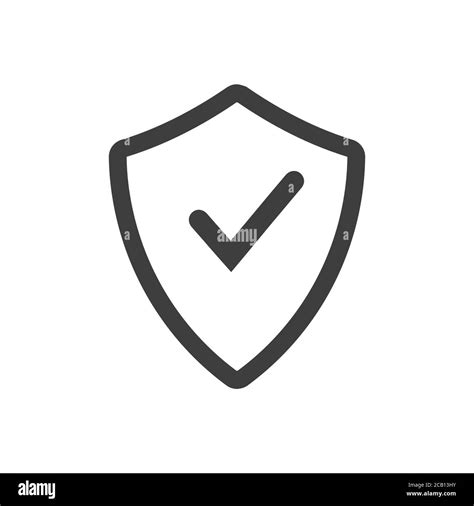 Security Shield Icon Shield With A Checkmark In The Middle Protection Icon Concept Stock