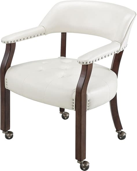 Leemtorig Dining Chairs With Casters Faux Leather Dining Chairs With