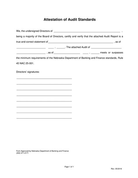 Nebraska Attestation Of Audit Standards Fill Out Sign Online And Download Pdf Templateroller