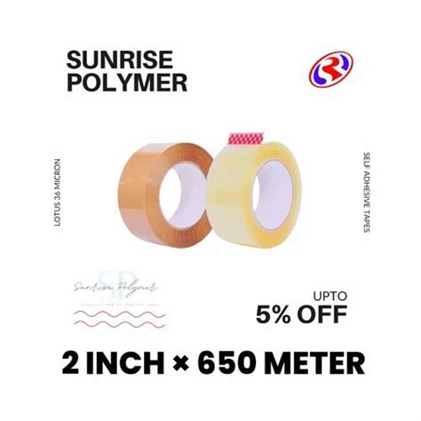 Sunrise Polymer Self Adhesive Transparent Brown Packaging Tape Inch