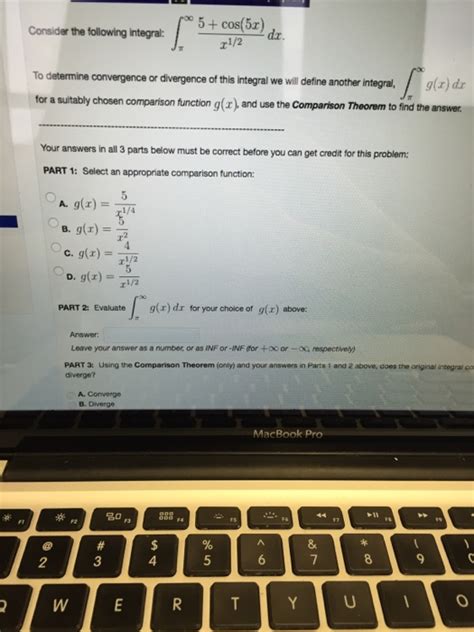 Solved Consider The Following Integral