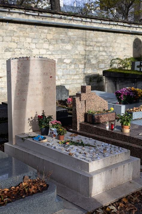 A Grave Of Jean Paul Sartre And Simone De Beauvoir On Montparnasse