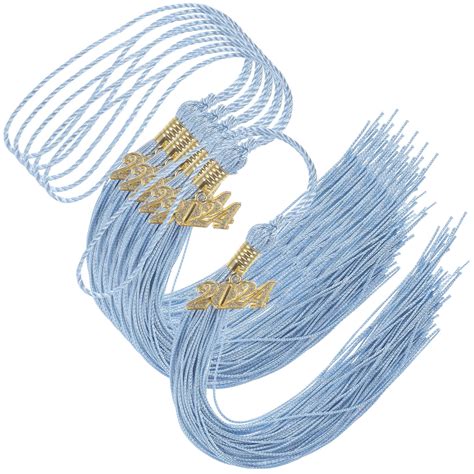 HONITANO 6Pcs Elegant Sky-Blue Graduation Cap Toppers for Graduation