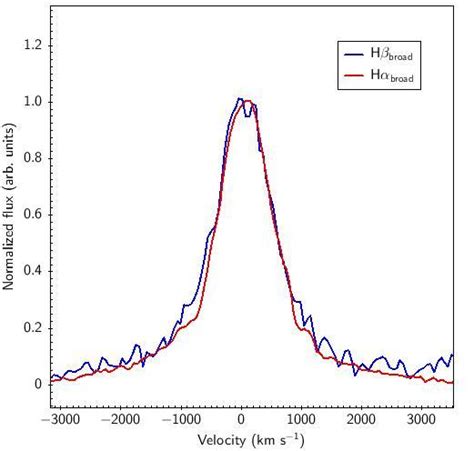 Left Panel Comparison Of The Hβ Blue And Hα Red Broad Line