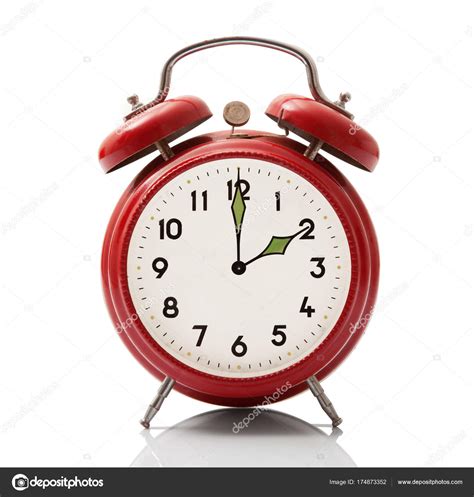 Alarm clock at two hour on white background Stock Photo by ©Photobeps ...