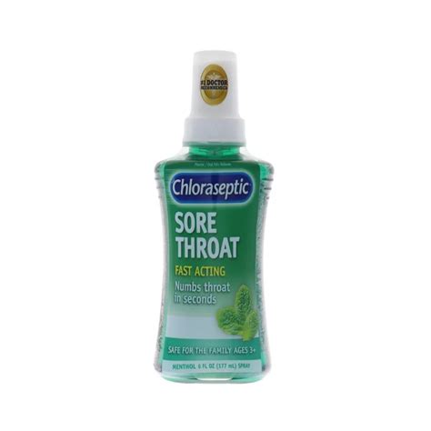 Chloraseptic Sore Throat Spray Menthol Flavor 6 Fl Oz The Club Price