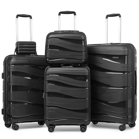 Melalenia Luggage Set 3 Pieces Expandable Luggage Set, PP Hard Shell ...