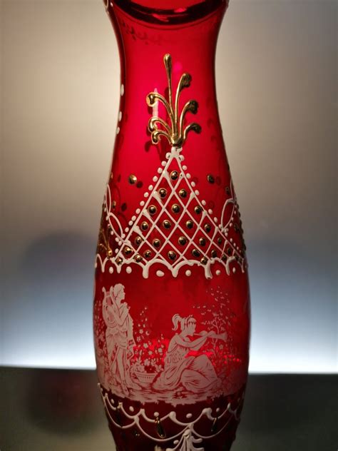 Moser And Söhne Murano Vase 2 Red Art Glass Vases Crystal Glass Gold Catawiki