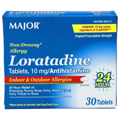 Major Loratadine 10mg Tablets 30 Tablets Fast Acting Allergy Relief