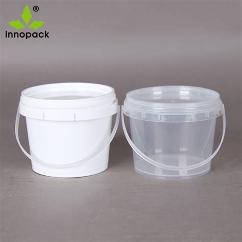 Food Grade Small Container 500ml 1L 2L Transparent Plastic Bucket