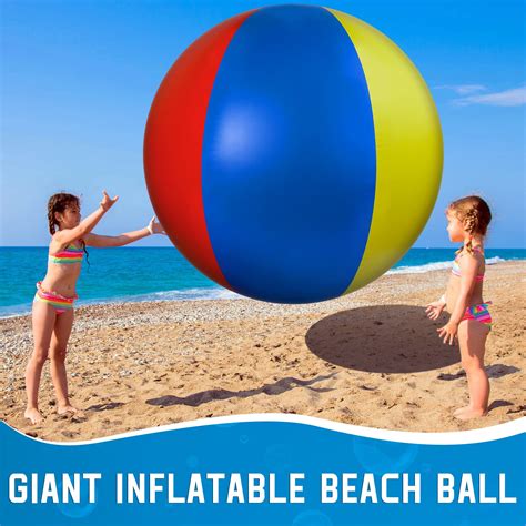 Snapklik.com : Glimin Giant Inflatable Beach Ball Jumbo Rainbow Ball Big Beach Ball Extra Large ...