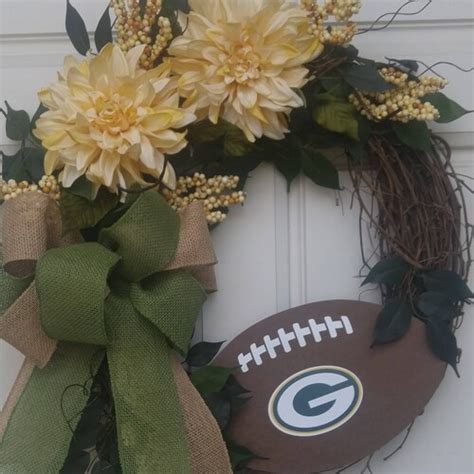 Green Bay Packers Wreath Packers Wreath Nfl Wreath Football Etsy