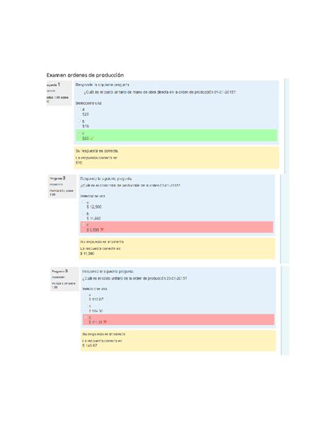 Examen Ordenes De Produccion Contabilidad De Costos Studocu
