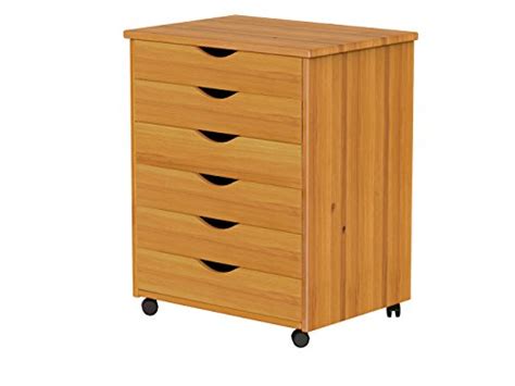 Adeptus 6 Drawer Wide Roll Cart Solid Wood Pine Pricepulse